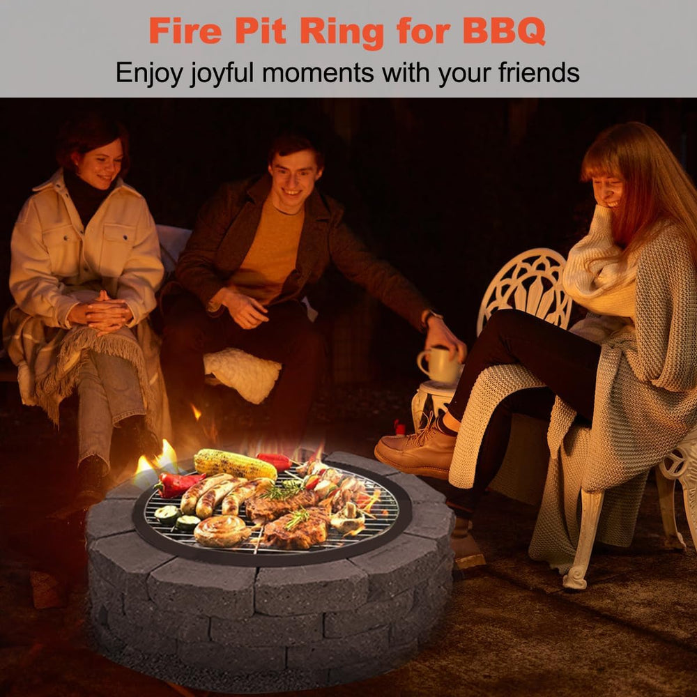 Koutemie Outdoor Fire Pit Ring Liner 40-Inch Outer/36-Inch Inner Diameter, He...