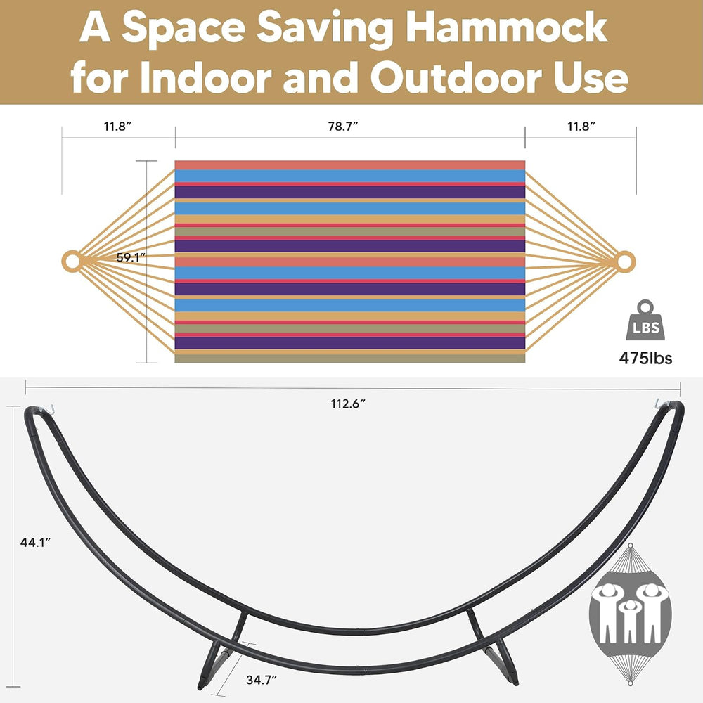 SUNCREAT Portable Space Saving Hammock with Stand, Two Person Hammock with St...
