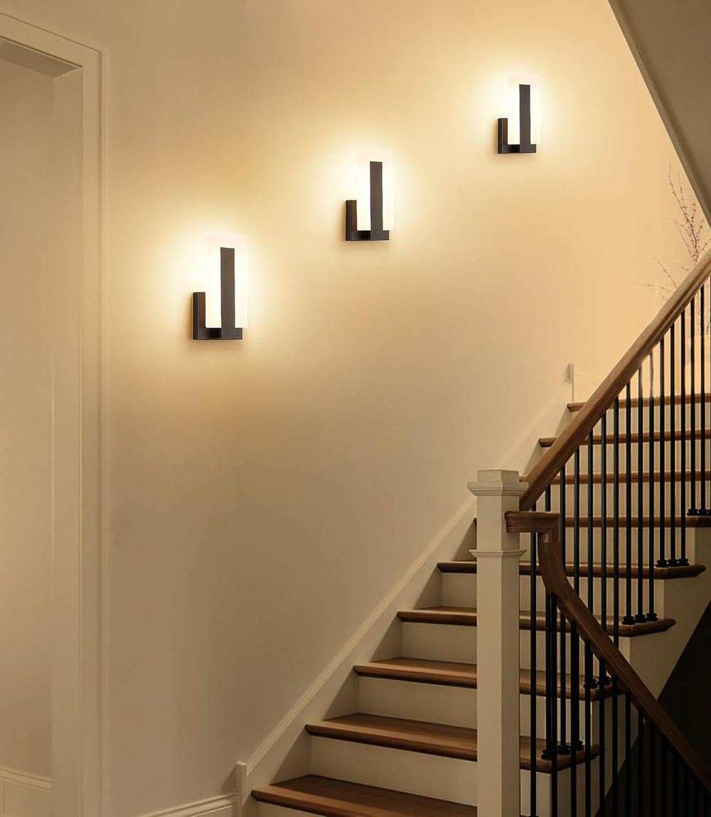 Joosenhouse Modern LED Wall Sconce Dimmable Wall Mounted Lamp Set of 2, Black...