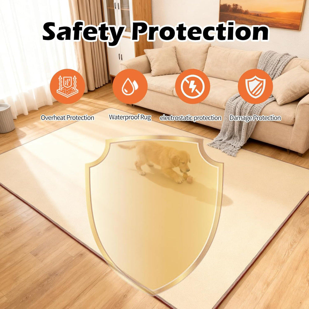 120V Electric Heated Mat Easy Clean PVC Surface Heating Carpet Space Heater F...