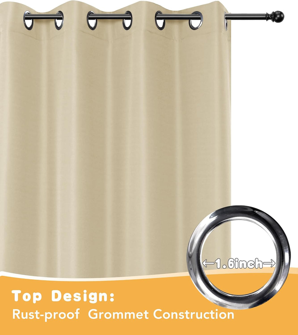 HolidayIdeas Outdoor Curtains for Patio Waterproof 4 Pcs 54x84 Inch Cream