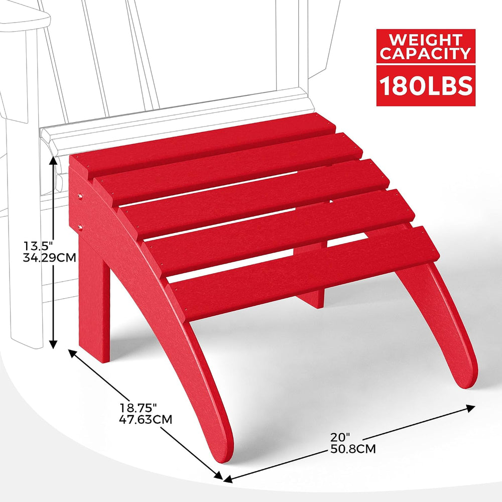 Costaelm Adirondack Chair Footrest Foldable Ottoman, Folding Ottoman Outdoor ...
