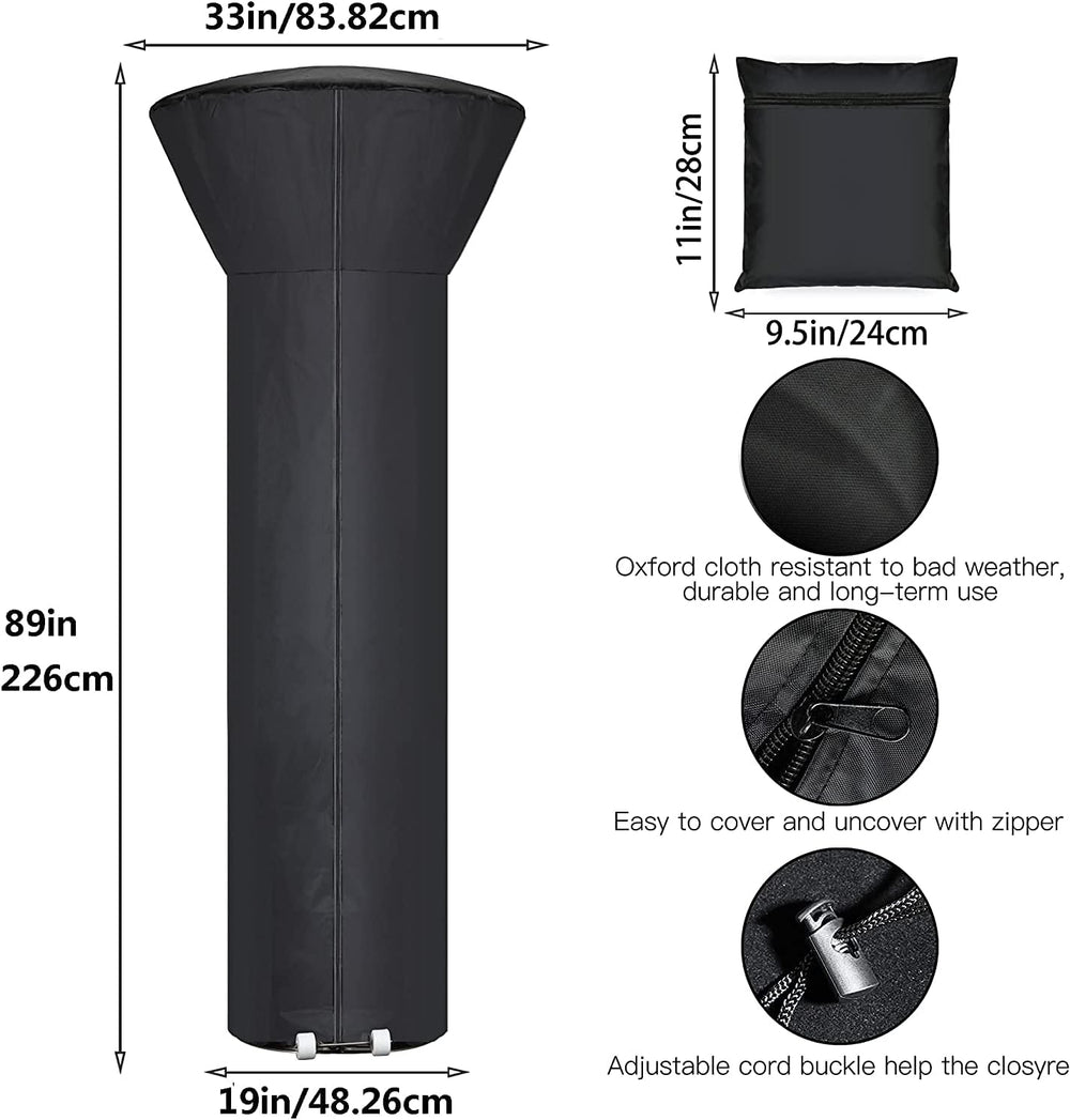 [2 Pack] Patio Heater Covers with Zipper and Storage Bag,Waterproof,Dustproof...