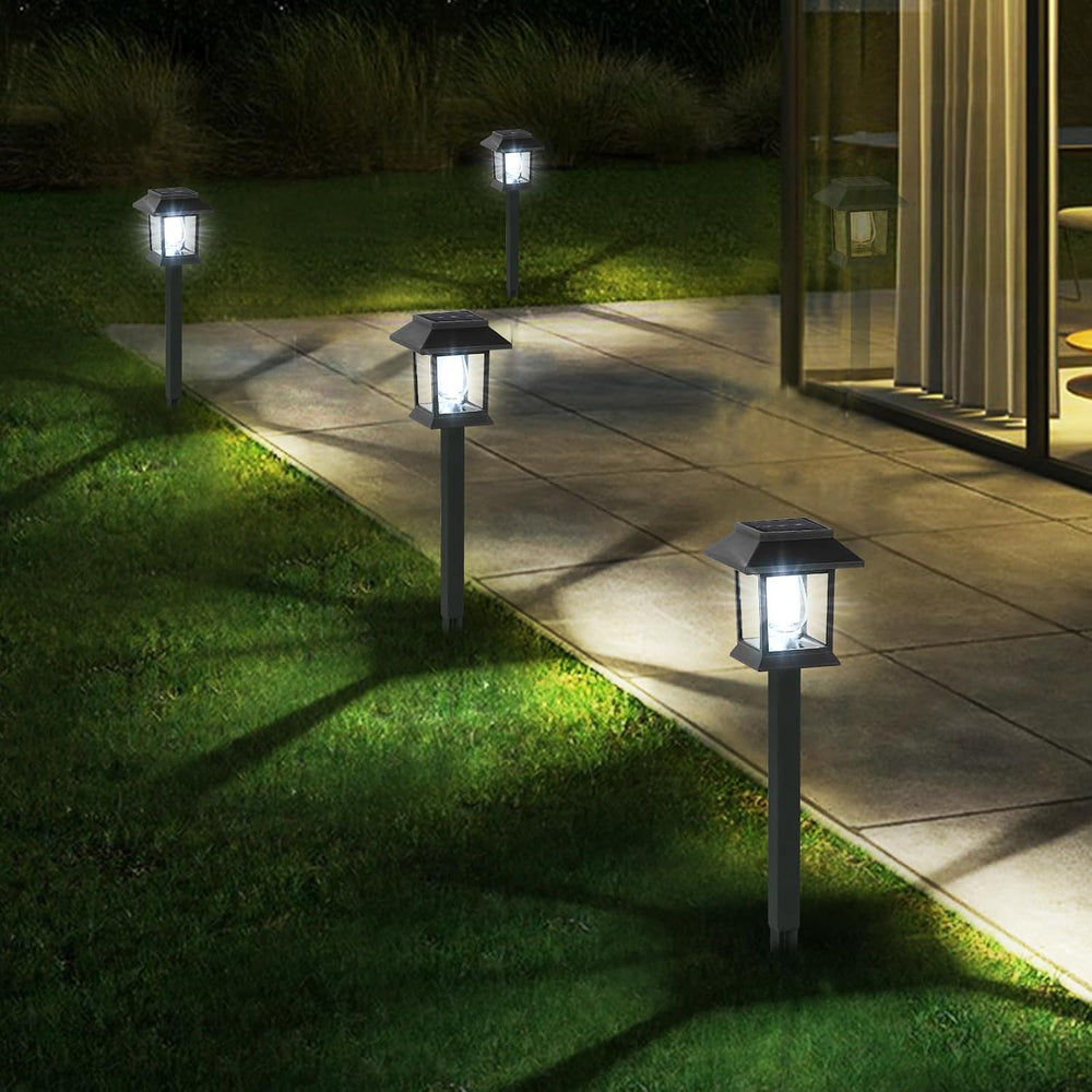 Greluna Solar Pathway Lights Outdoor,12 Pack Cool White 6000K Solar Lights,