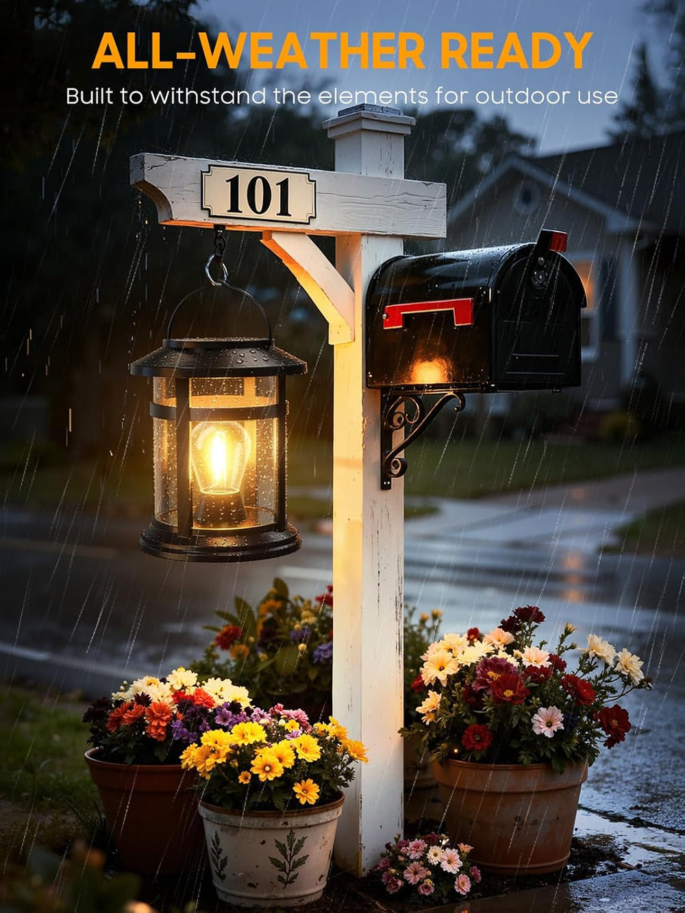 Solar Lantern Outdoor Waterproof, 4 Pack Bright Hanging Solar Lights for Outs...