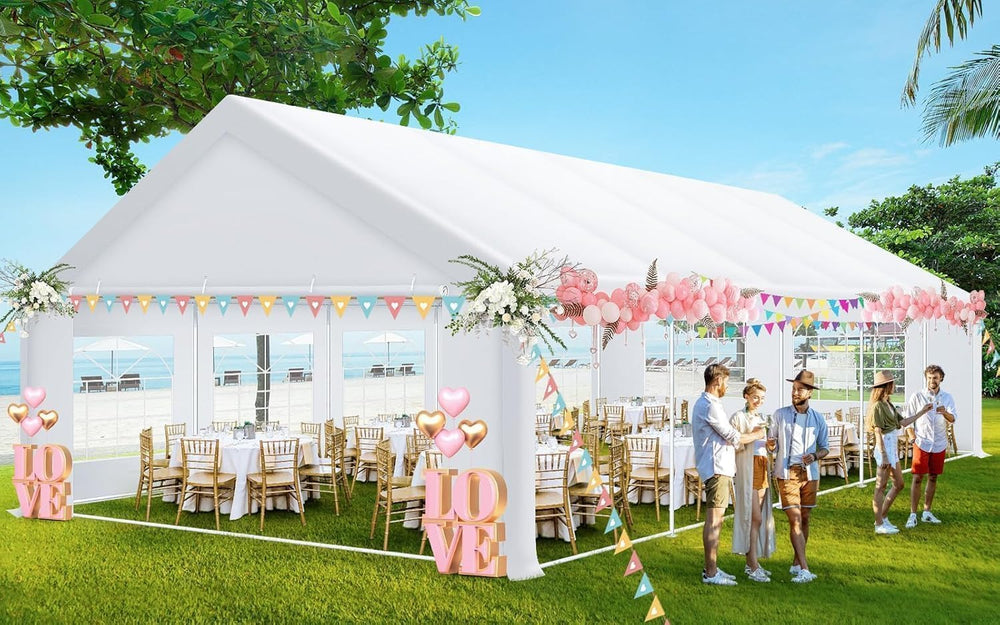 COBIZI 16x32 Heavy Duty Party Tent Outdoor Waterproof Canopy with 14 Church W...