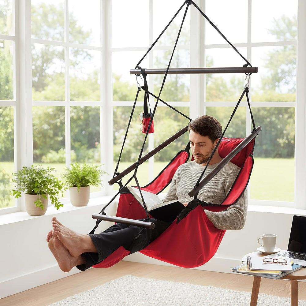 ONCLOUD Upgraded Unique Hammock Hanging Sky Chair, Air Deluxe Swing Seat with...