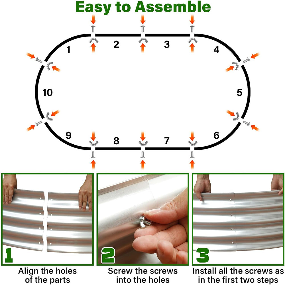 Raised Garden Bed Kit,2 Pack 4x2x1ft Galvanized Garden Beds Outdoor with Safe...