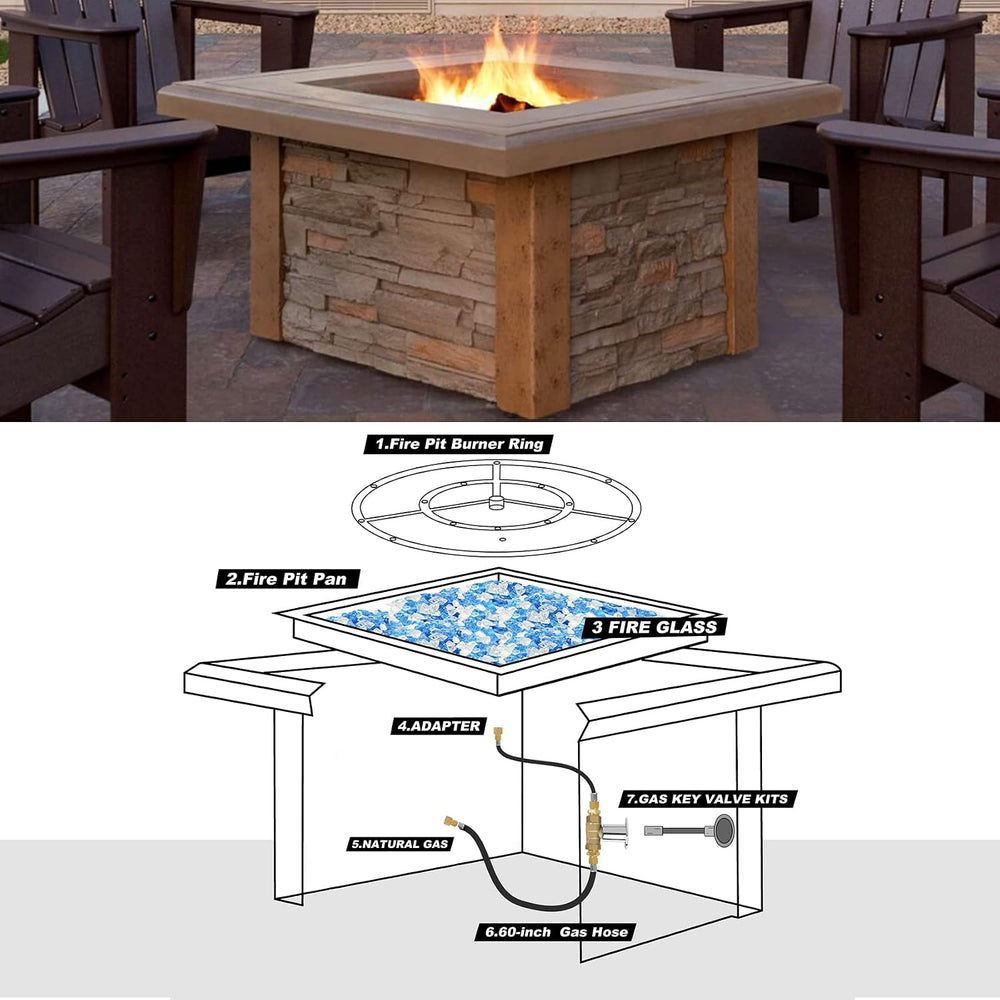 Skyflame Natural Gas Connection Hose, Complete NG Fire Pit Installation Kit