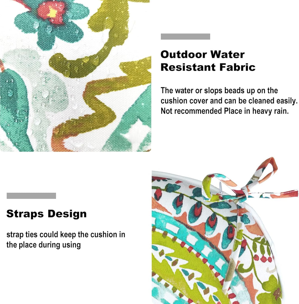 DYTXIII Set of 2 Outdoor Chair Cushions with Ties,Water Repellent Patio Chair...