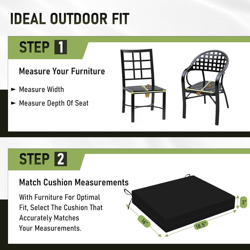 Basic Beyond Outdoor Chair Cushions Set of 4, Square Corner Outdoor Cushions ...