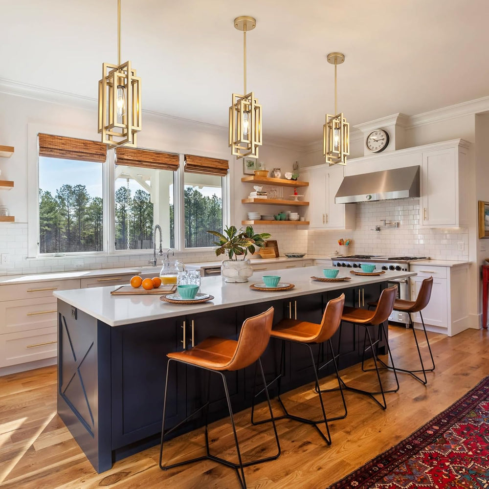 Farmhouse Pendant Light Fixtures, Gold Modern Pendant Lights 59'' Adj...