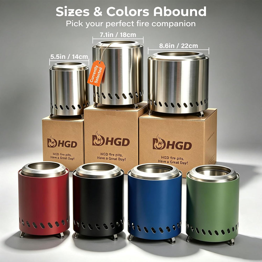 HGD 9.6 x 7.1 in Small Tabletop Fire Pit, Portable Mini Smokeless Table Top F...