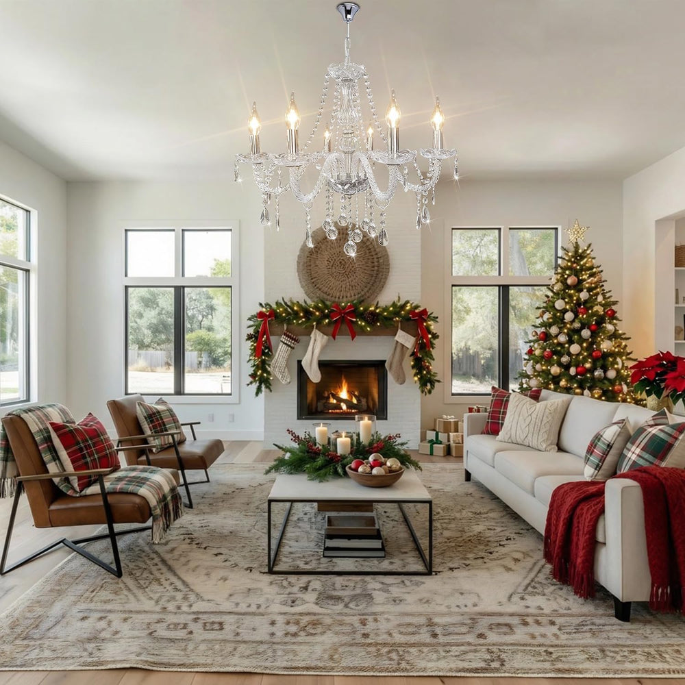 Crystal Chandeliers Classic Crystal Candle Chandelier Lighting, Vintage 6 Lig...