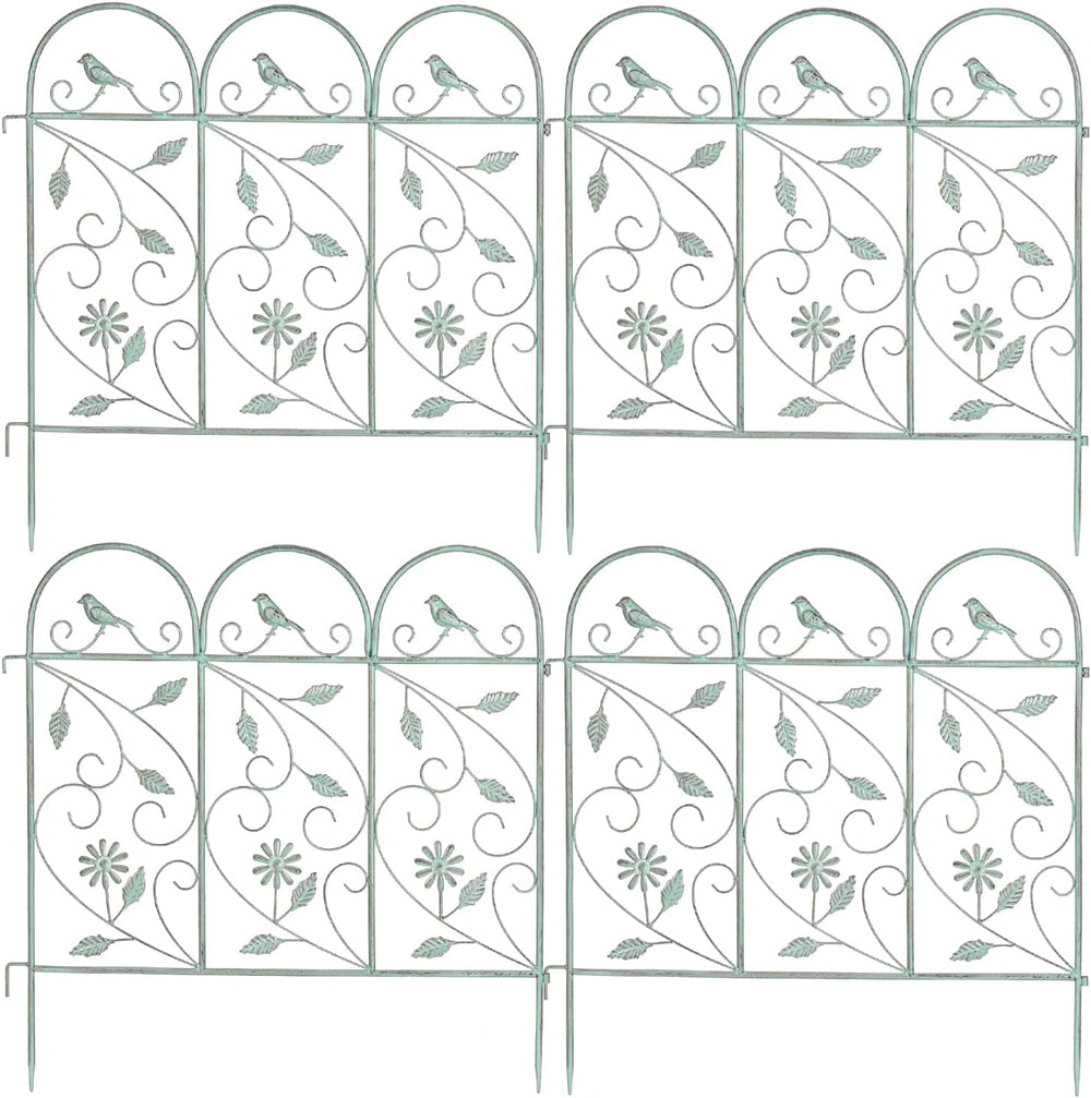 Sungmor 25in x 8ft Metal Garden Fence Border, Rustic Style Decorative Garden ...