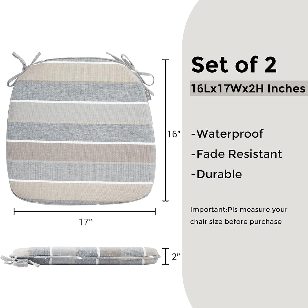 FUNHOME Outdoor Chair Cushions Set of 2,Patio Seat Cushion 17"x16"x...