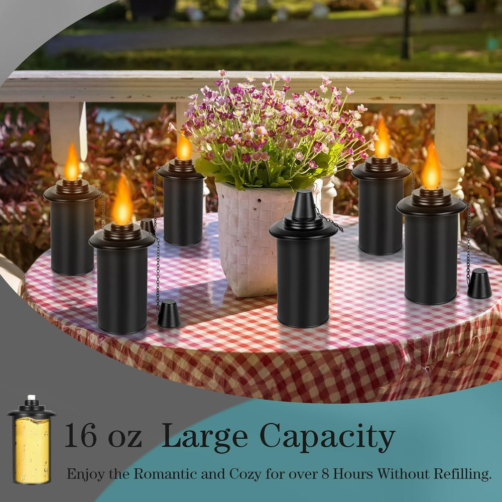 Garden Torches for Outside 6 Pack，Upgraded 62 Inch Metal Citronella Torches O...