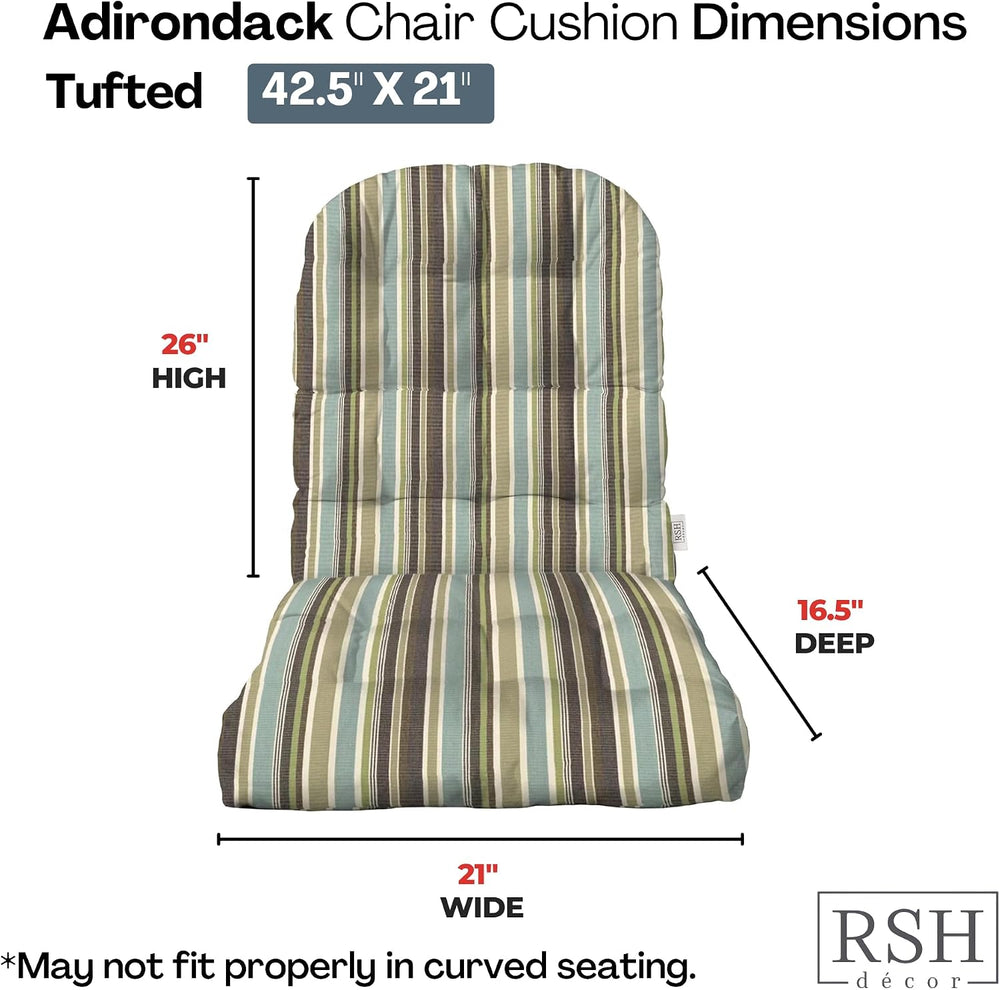 RSH DECOR: Sunbrella Tufted Adirondack Chair Cushions Set of 2 | Sunbrella Pe...