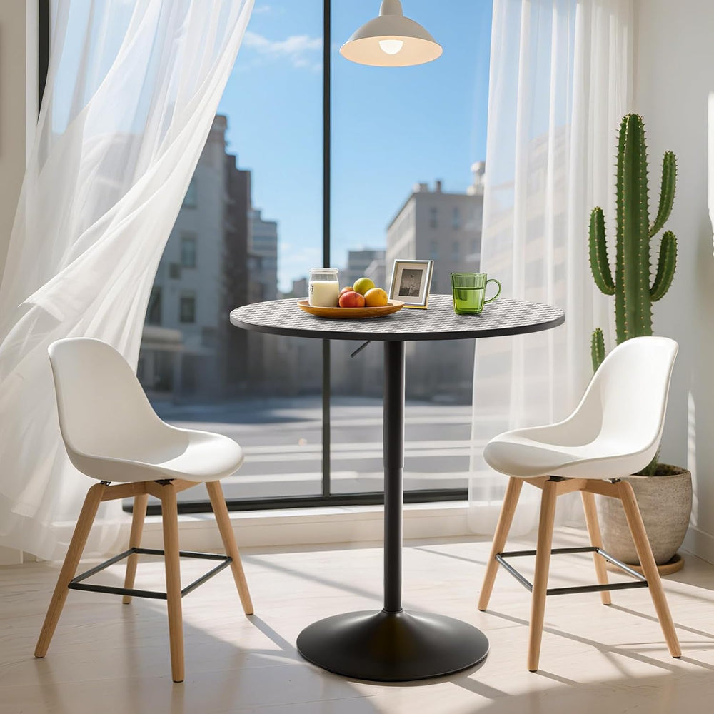 Athena Collection Bar Table Modern Round Cocktail Table Height Adjustable, Ta...