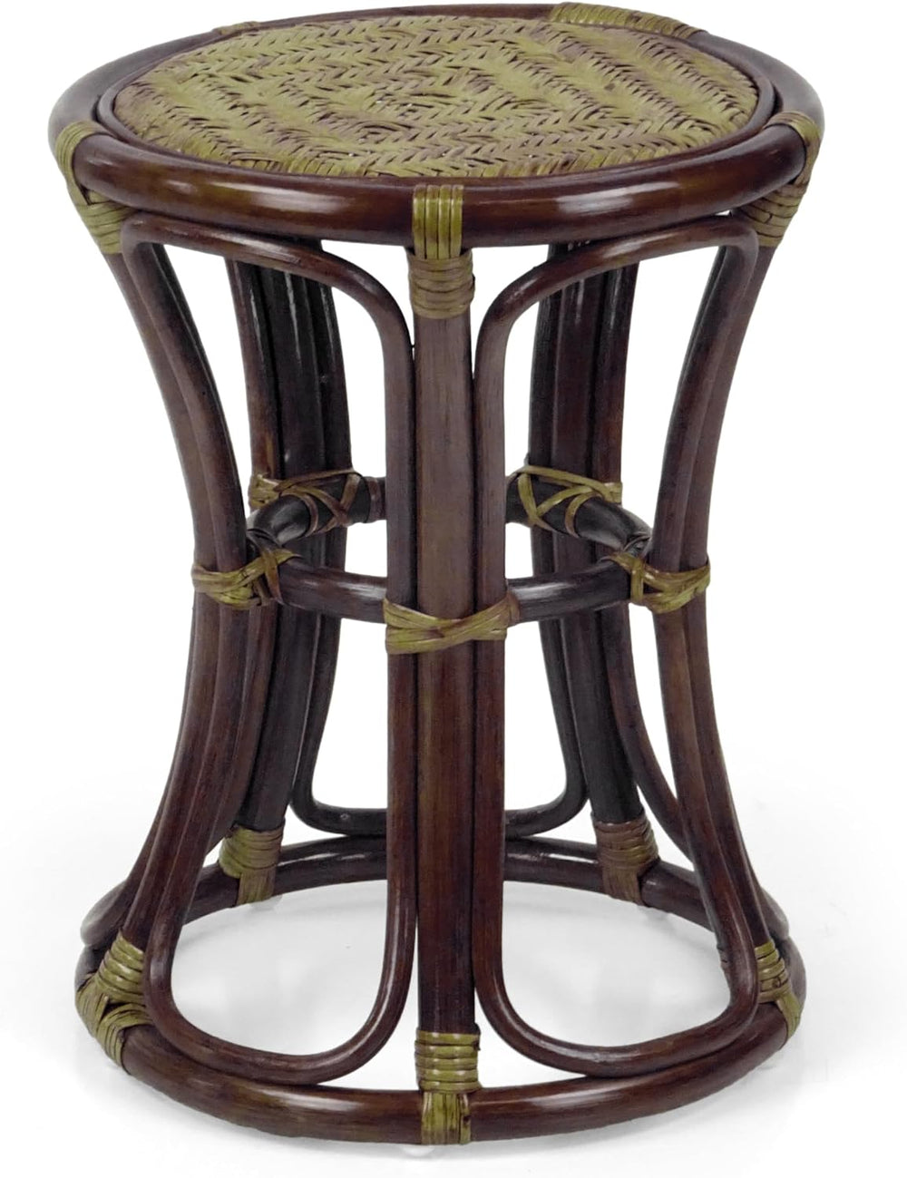 Breeze Handmade Rattan Wicker Stool Fully Assembled Dark Brown Color