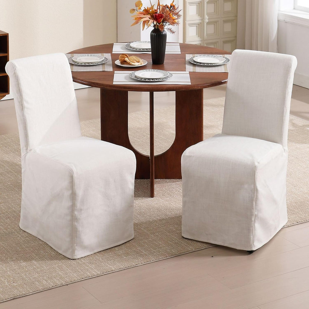 Parsons Dining Chairs Set of 6, Upholstered Slipcovered Dining Room Chairs wi...
