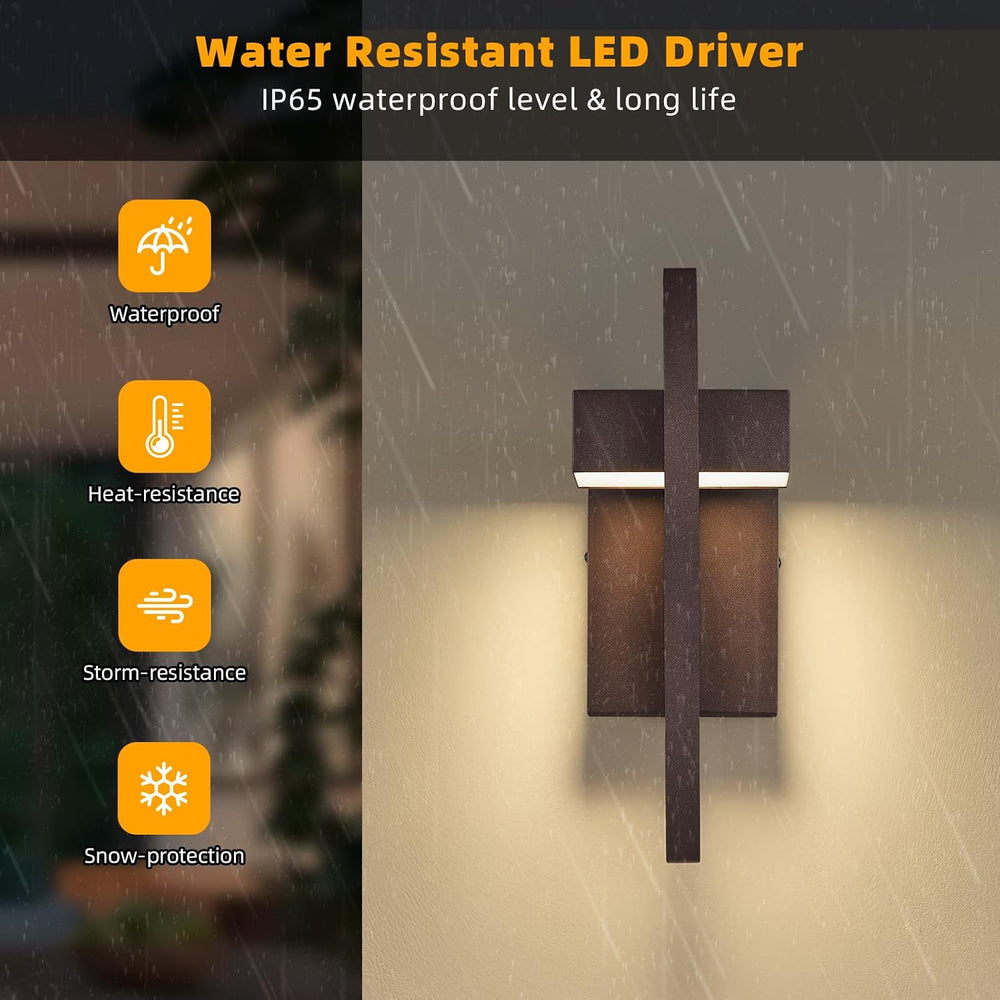 Modern Outdoor Wall Lights Brown Exterior Lighting Fixtures, 13.7'' 2...
