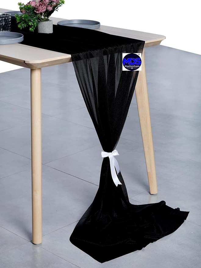 MDS Halloween Chiffon Table Runner - 10 Pack, 29 x 170 Inches, 14ft Each - Sh...