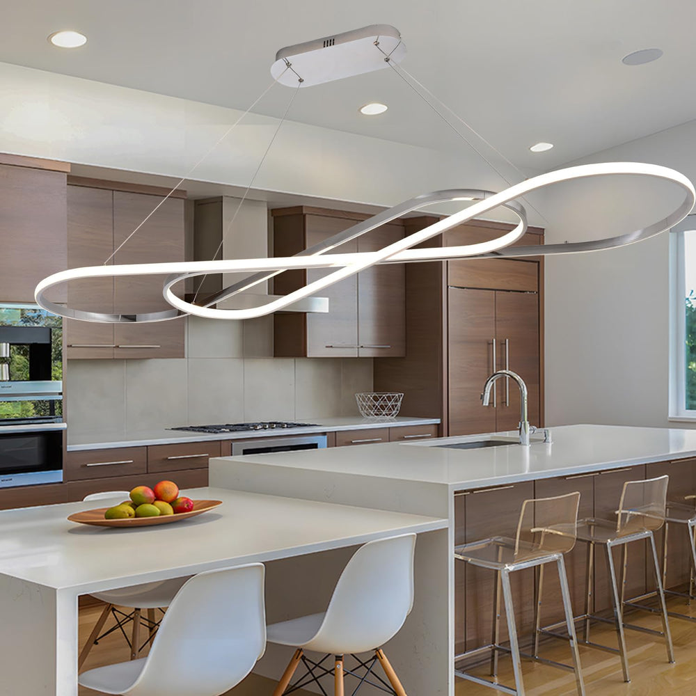 59.06in Led Chandelier Large Modern Led Pendant Light Fixture Dimmable with R...