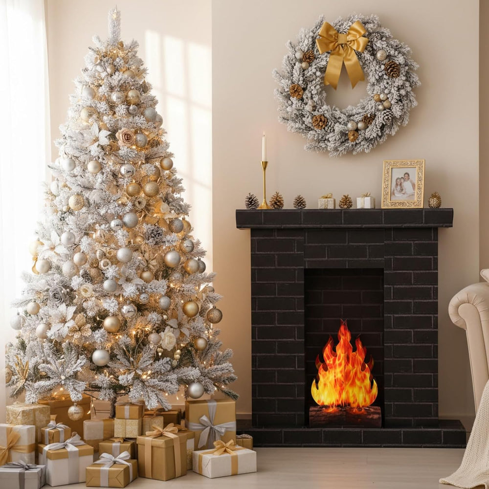 AmazingSpark 1 Set Christmas Corrugated Fireplace 35.5 x 29 x 8 Inch Cardboar...