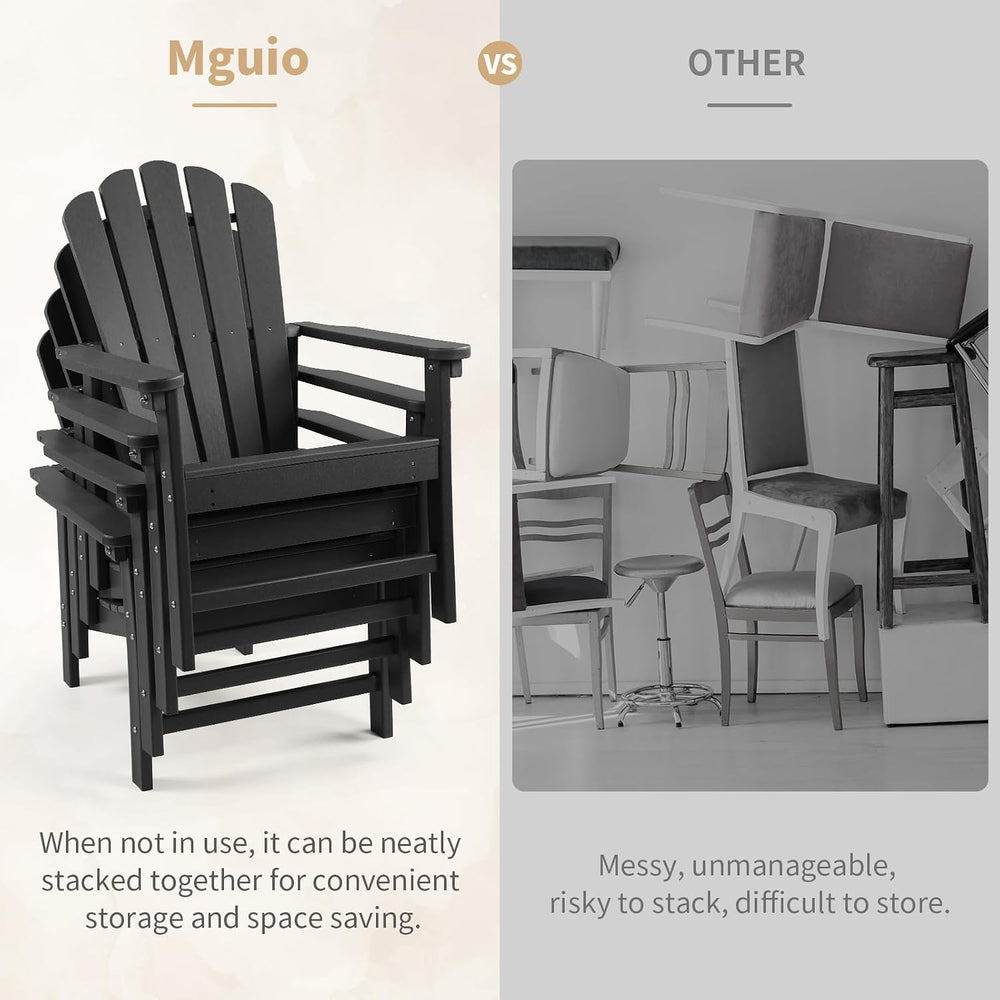 Oversized Stackable Adirondack Chair, HDPE All-Weather Fire Pit Chair
