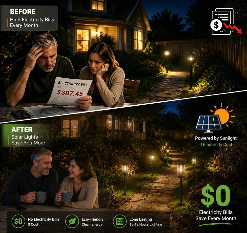 Solar Pathway Lights Outdoor – 12 Pack Solar Powered Garden Pathway Lights - ...