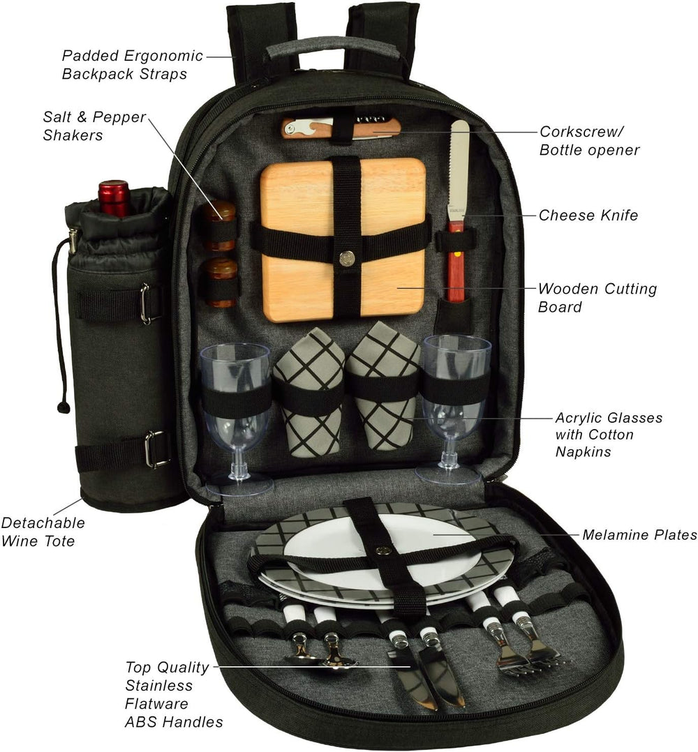 Picnic at Ascot Original Equipped 2 Person Picnic Backpack with Cooler & ...