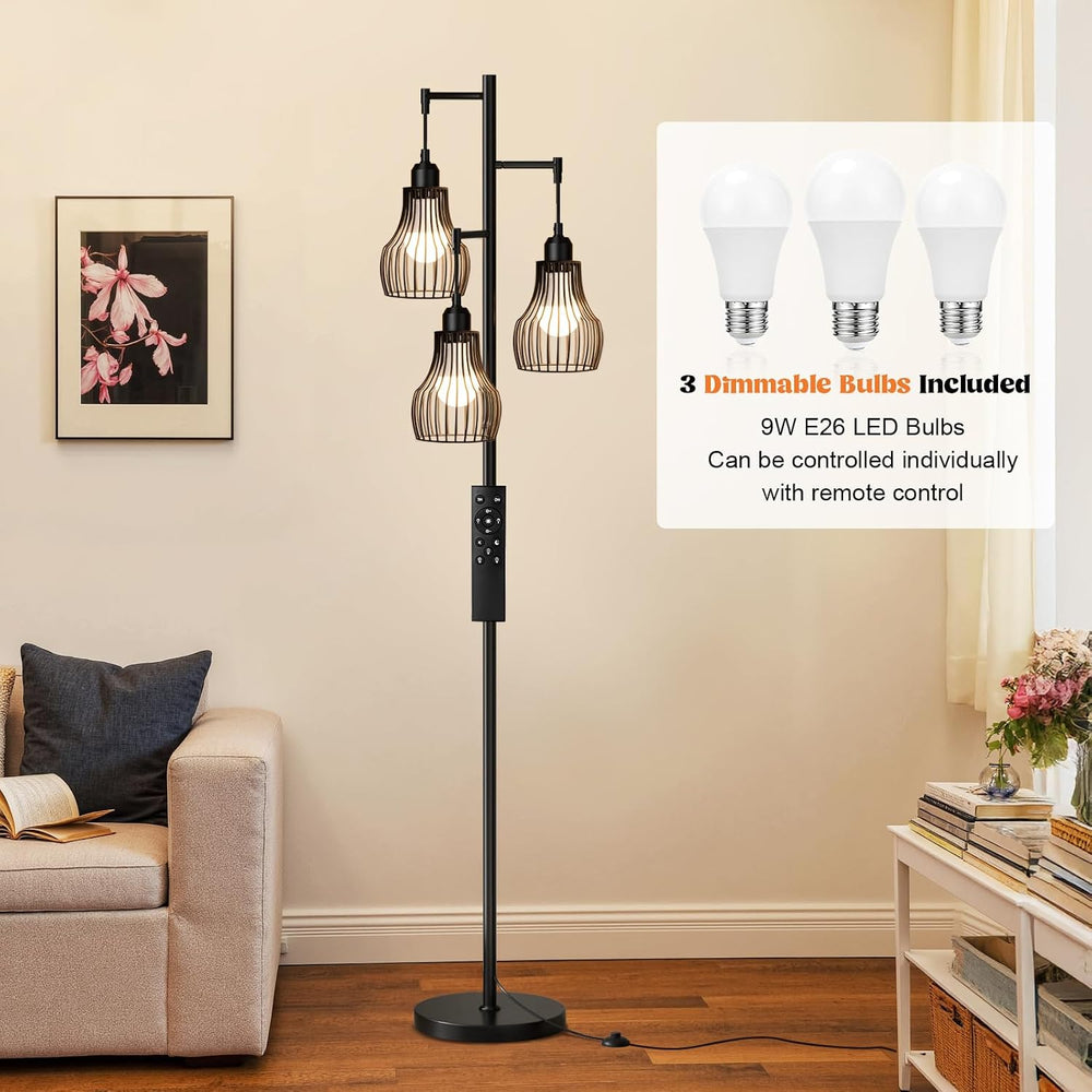 Ziisee Dimmable Floor Lamps for Living Room, Farmhouse Tree Standing Tall Lam...
