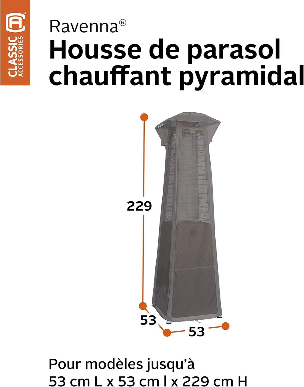 Classic Accessories Ravenna Water-Resistant 21 Inch Pyramid Torch Patio Heate...
