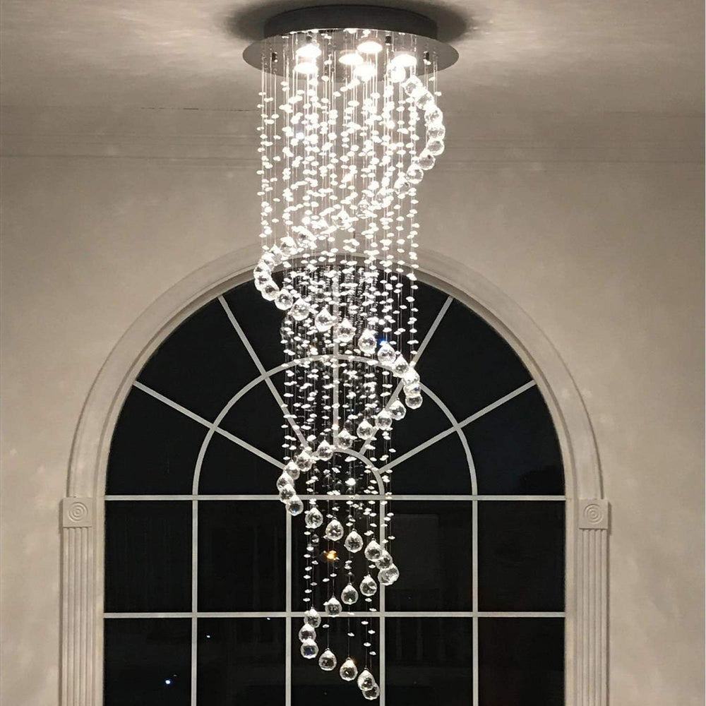 Modern Contemporary Swirl Chandelier Lighting for Foyer Dining Room Kitchen C...