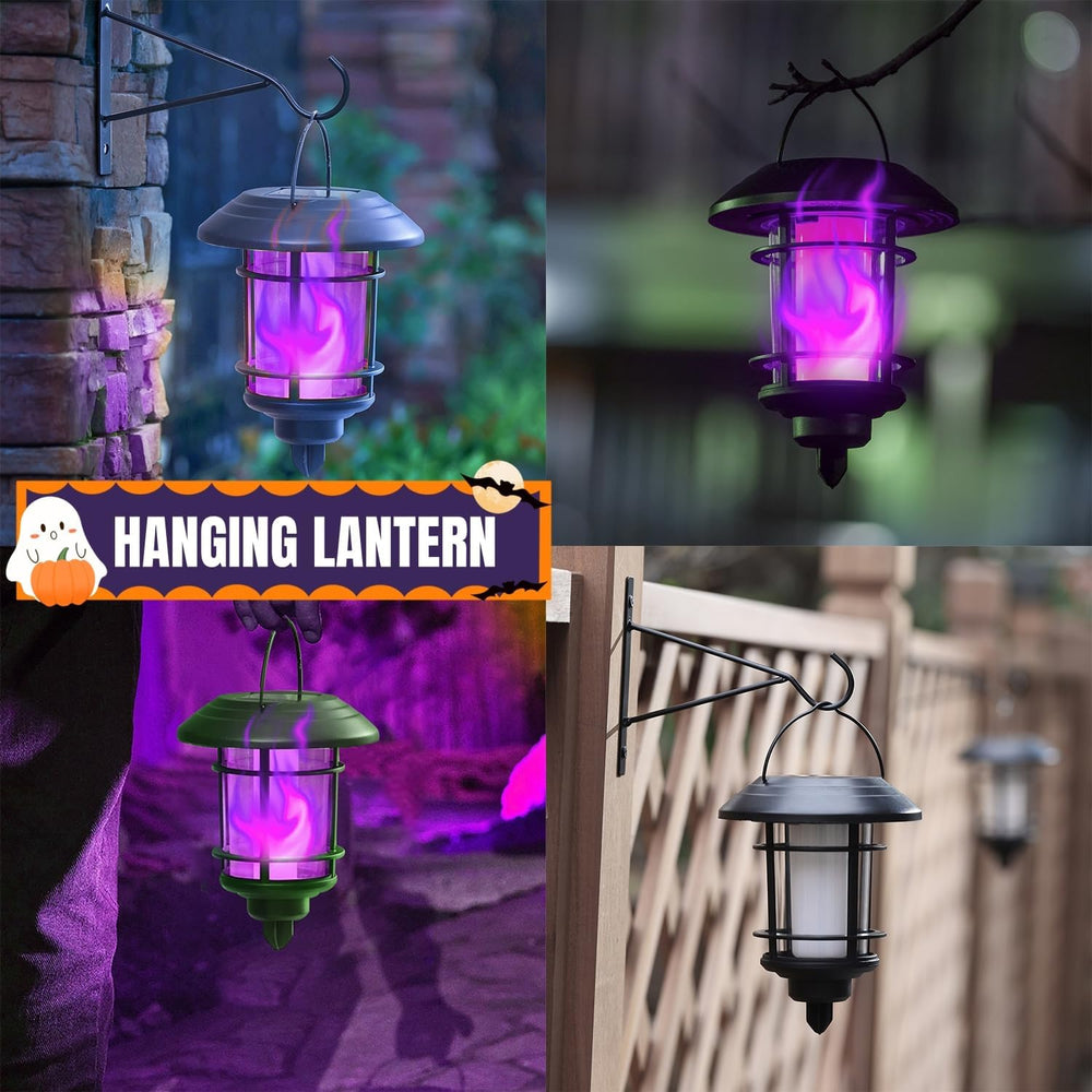 Dynaming 6 Pack Solar Flame Torch Lights Outdoor, Dual Use Flickering Purple ...