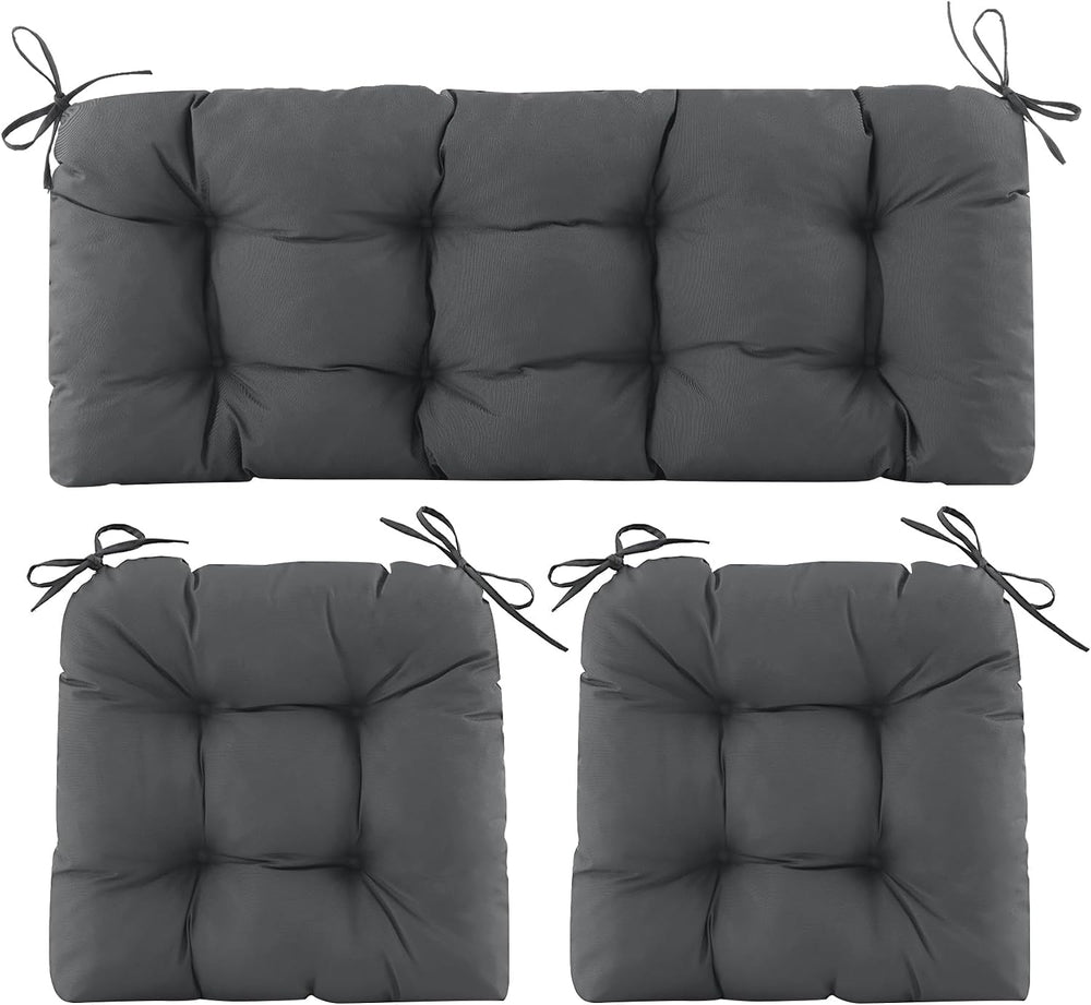 Wicker Chair Cushions of 3 Pieces, Waterproof Cushions for Patio Furniture, T...
