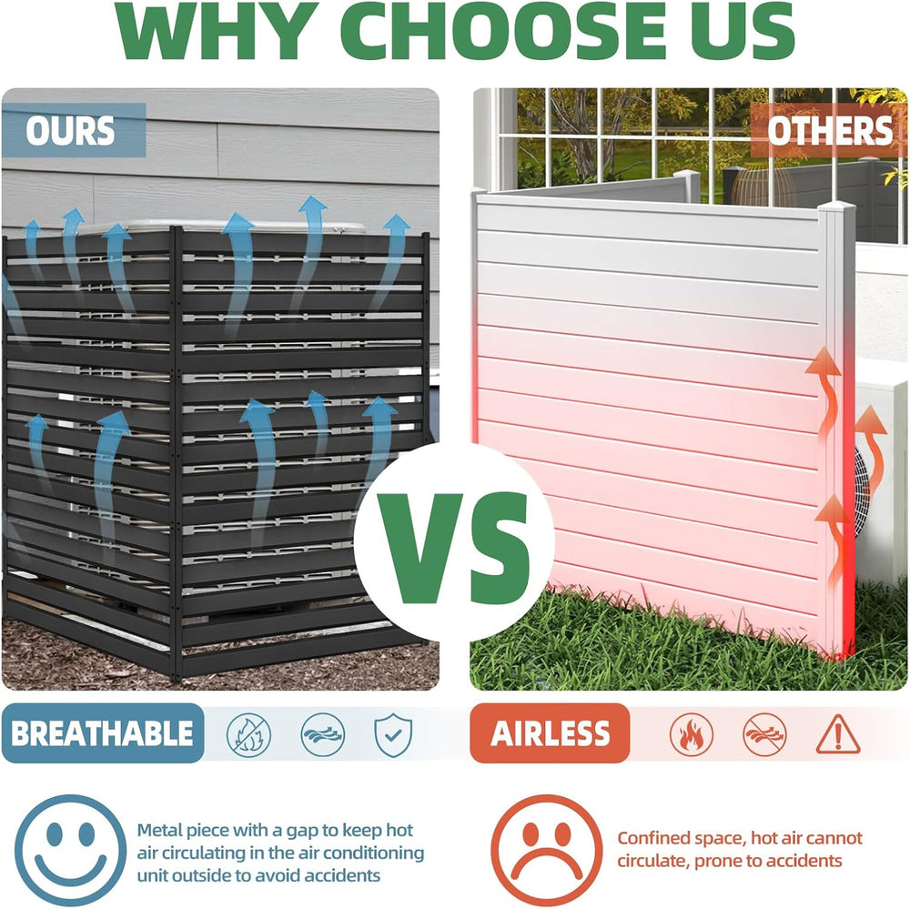 48" H x 38" W (2 Panels) Air Conditioner Fence Screen Trash Can Pri...