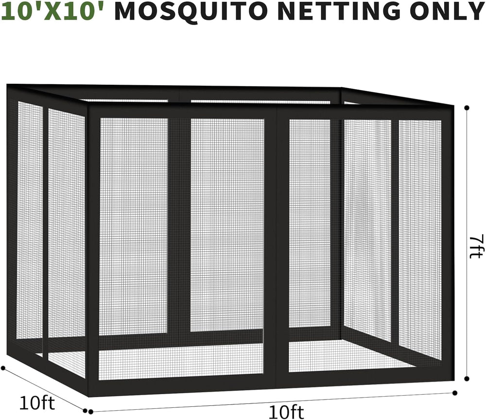 10' x 10' Gazebo & Pop Up Canopy Tent Replacement Mosquito Nettin...