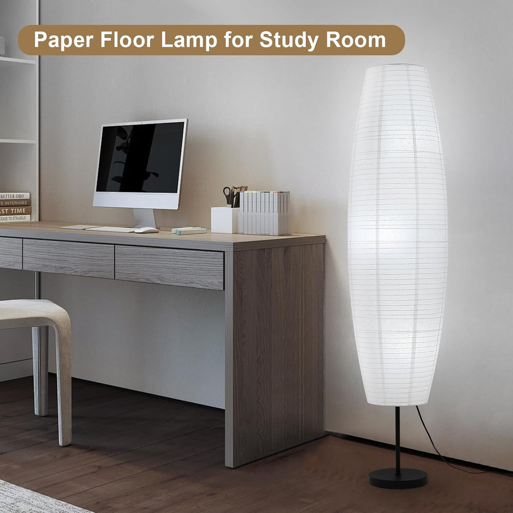Paper Lamp Floor Lamp White Paper Lantern 3-Lights Bulbs Included