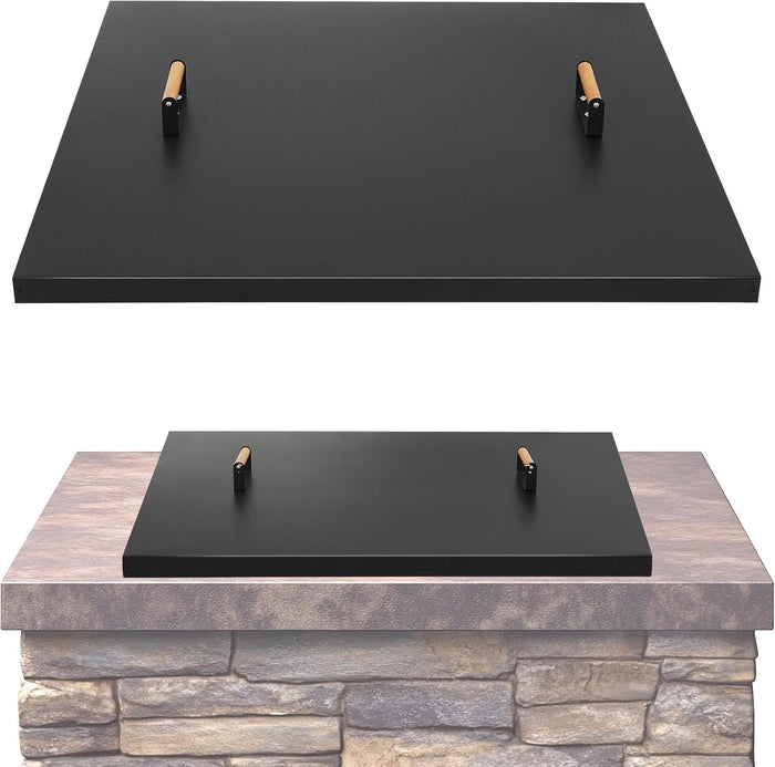 Fire Pit Lid Square 34", Heat Resistant Metal Firepit Cover