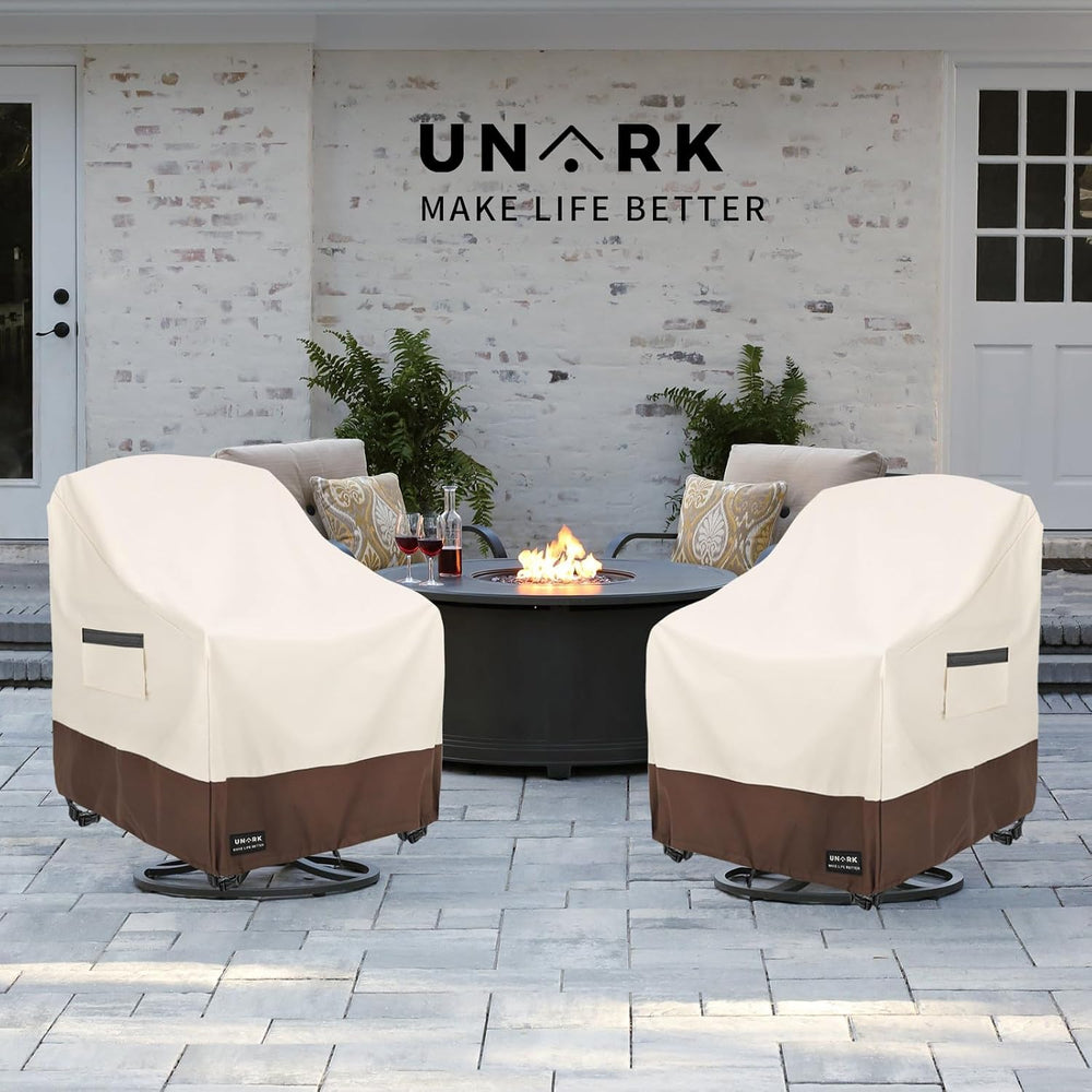 Outdoor Swivel Chair Covers Waterproof 2 Pack, Outdoor Chair Covers Patio Fur...