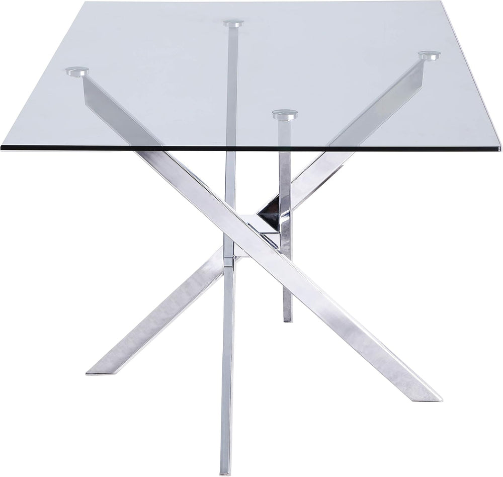 Meridian Furniture Xander Collection Modern | Contemporary Tempered Glass Top...