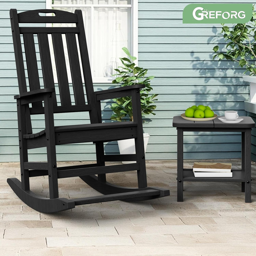 Patio Side Table, Small Rectangular HDPE Adirondack End Table for Outdoor Use...