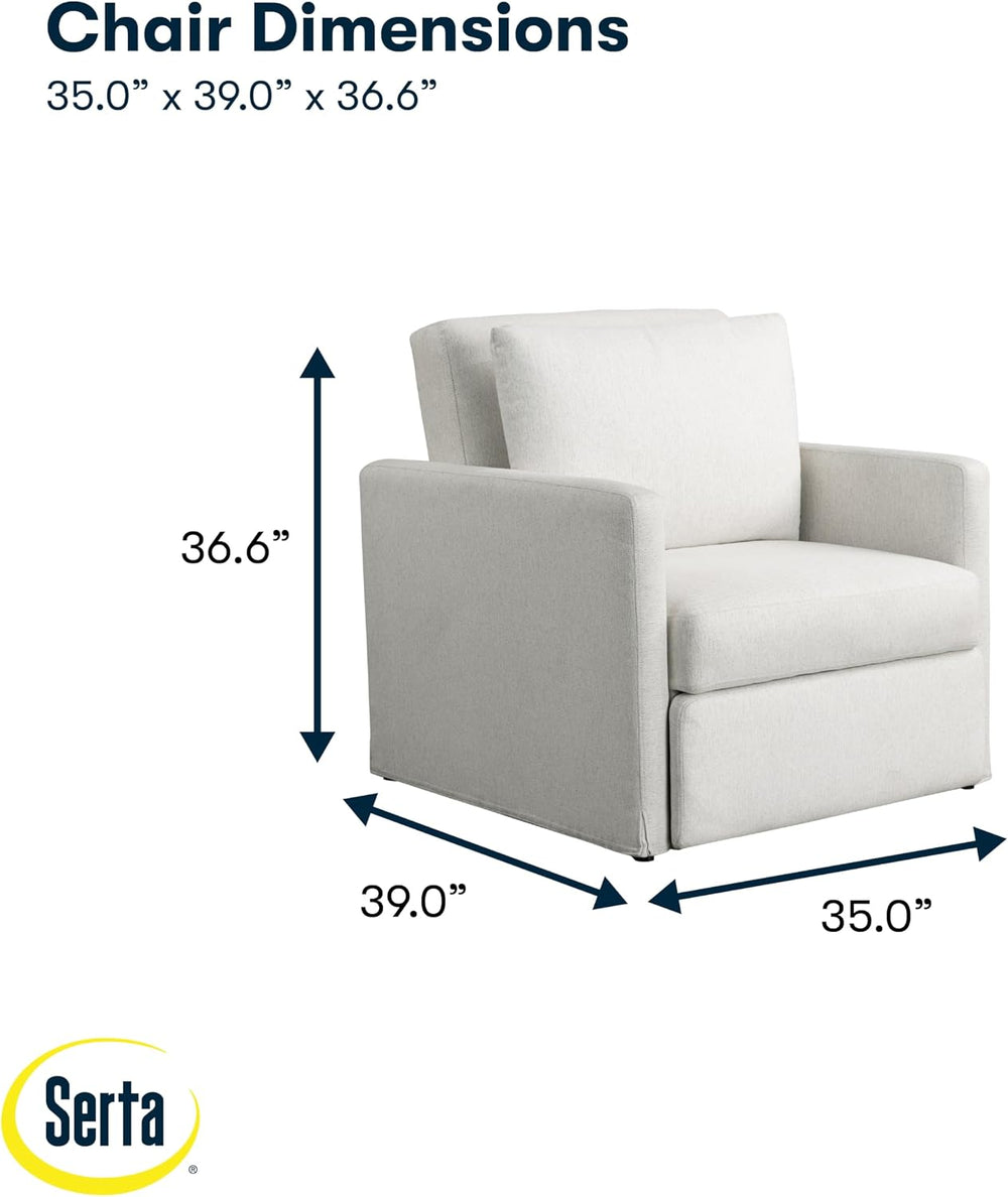 Serta® Bondi 36" Convertible Sleeper Chair, Cot-Size, Modern Farmhouse, ...