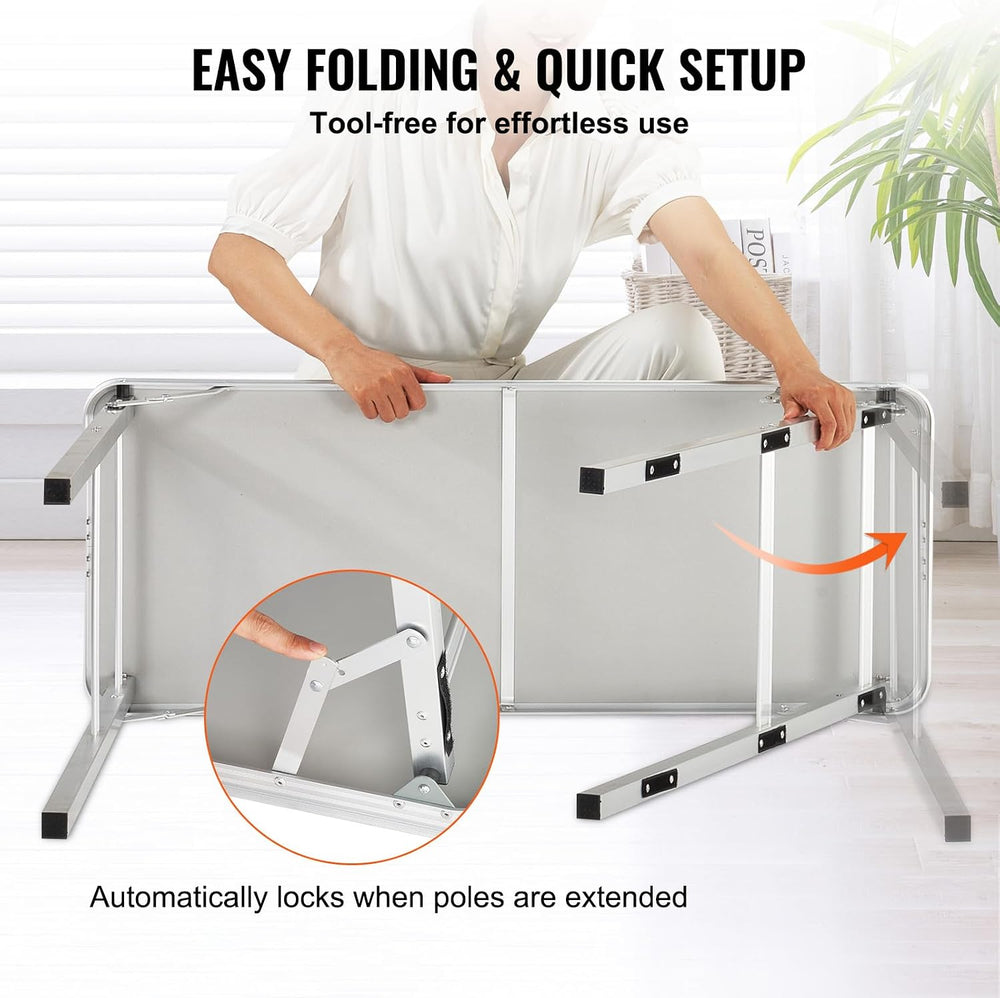 VEVOR Folding Portable Bar Table, Tradeshow Podium Table for Indoor, Outdoor,...