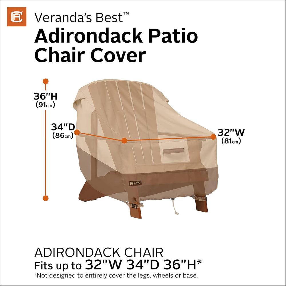 Classic Accessories Veranda's Best Waterproof Adirondack Patio Chair Cove...