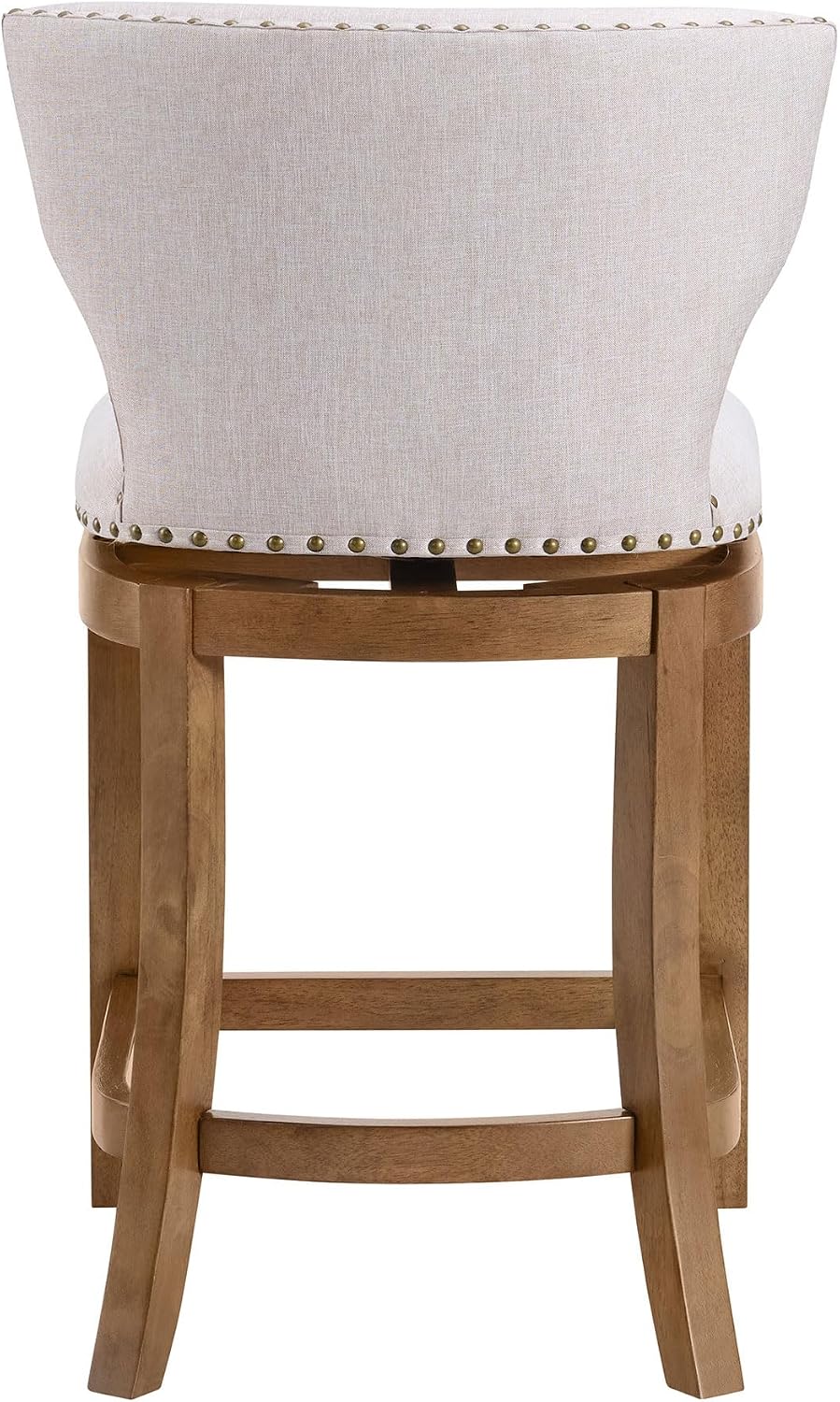 ROME + OAK Carlynd 26" Swivel Counter Stool, Weathered Oak, Set of 4