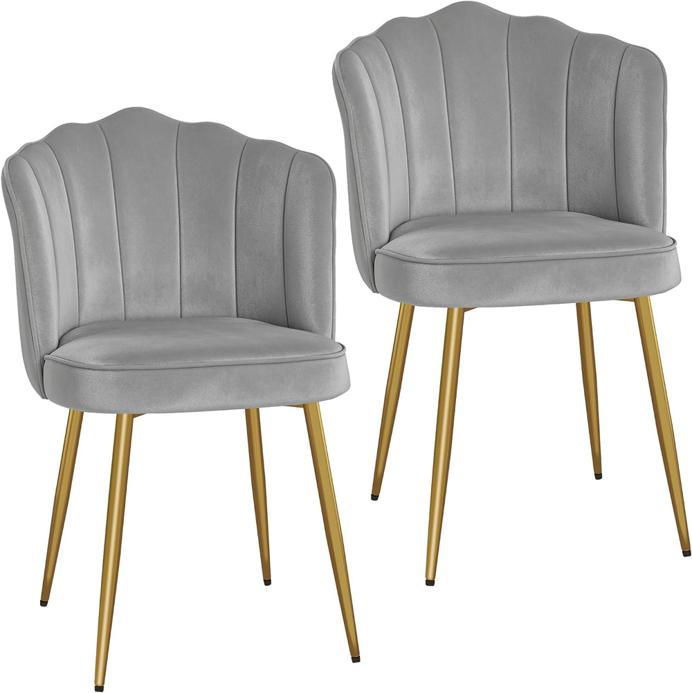 VECELO Velvet Dining Chairs Set of 2, Modern Upholstered Kitchen Chairs with ...
