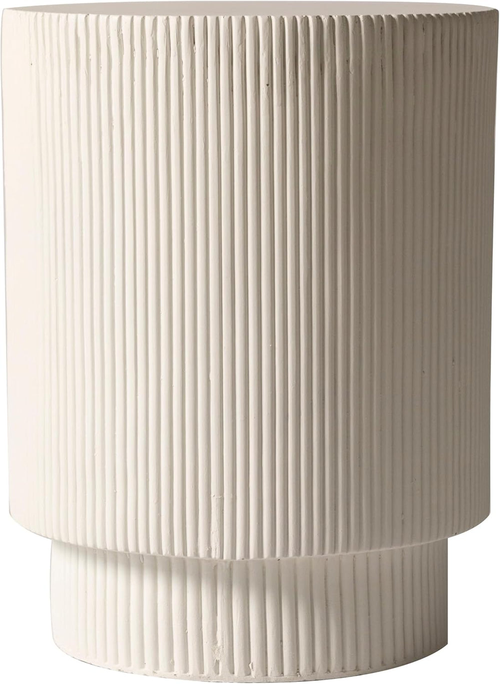 LeisureMod Modern Side Table Round Fiberstone Top Accent End Table for Home, ...